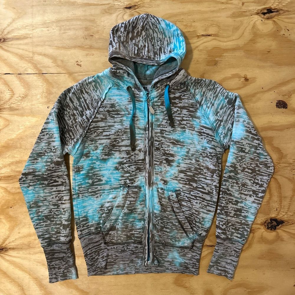 Esy Surf Co. Zip-Up Abstract Print Hoodie Size M
